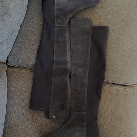 New Stuart Weitzman SW Keelan City Suede Knee Boot | Size 7B | Slate Gray - Picture 3 of 6